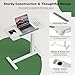UPGRAVITY Adjustable Overbed Bedside Table - 90° Tiltable Mobile Standing Desk Portable Rolling Computer Cart Movable Desk for Laptop Bed Sofa Side Table Hospital Home Use(15.8