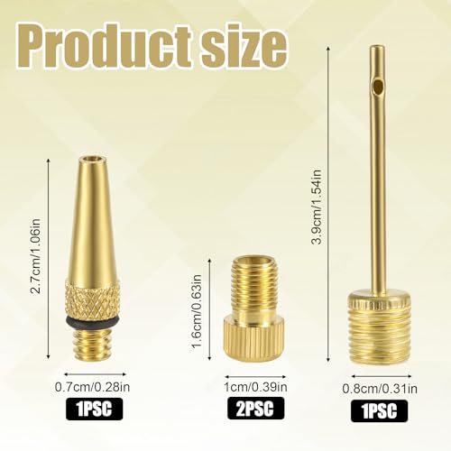 4pcs Bicycle Valve Adapter Set, Brass Bike Tire Valve Adaptor with Inflatable Nozzle Bike Pump Adapter Tire Inflator Connector Bicycle Bike Pump Tool for Presta Schrader