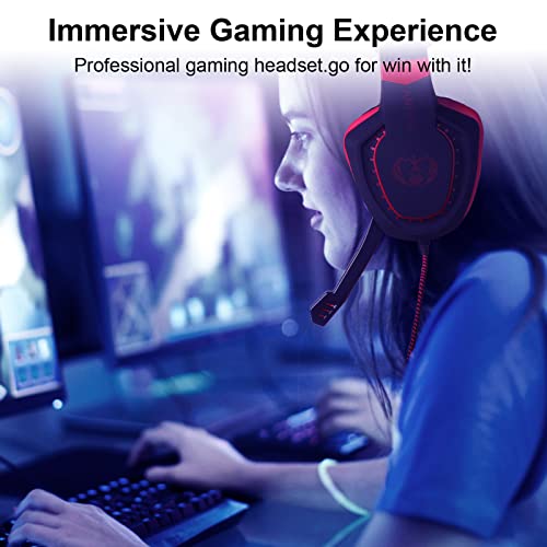 lifcasual Fone de ouvido AH28 para jogos para PC laptop com cancelamento de ruído sobre a orelha e f