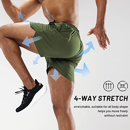 Image of MIER Men's Workout Running Shorts Lightweight Active 5 Inches Shorts with Pockets, Quick Dry, Breathable