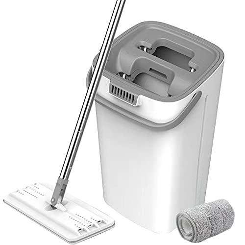 DYBHSD Limpieza de Pisos laminados: Juego de trapeador Giratorio para Secado eficiente con trapeador Plano y Cubos Vision