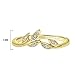 Stackable Diamond Floral Leaf Wedding Rings for Women; Anniversary or Promise Rings for Her in 18K Yellow Gold Vermeil; Gold-Plated Silver Rings for Women 1/20ct (I-J Color, I3 Clarity), Size 6, by