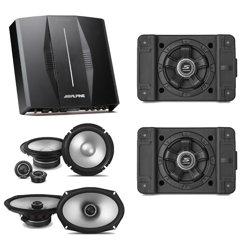 Alpine PXE-C80-88 OPTIM8 8-Channel Hi-Res DSP Amplifier w/ (2) SS-SB12 Subwoofer, S2-S65C 6.5