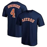 Outerstuff MLB Youth Performance Team Color Player Name and Number Jersey T-Shirt (Large 14/16, George Springer)