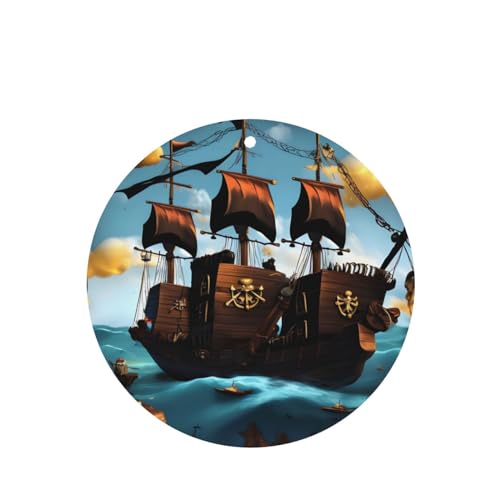 Hojas perfumadas para auto con diseño de barco pirata miniatura 1