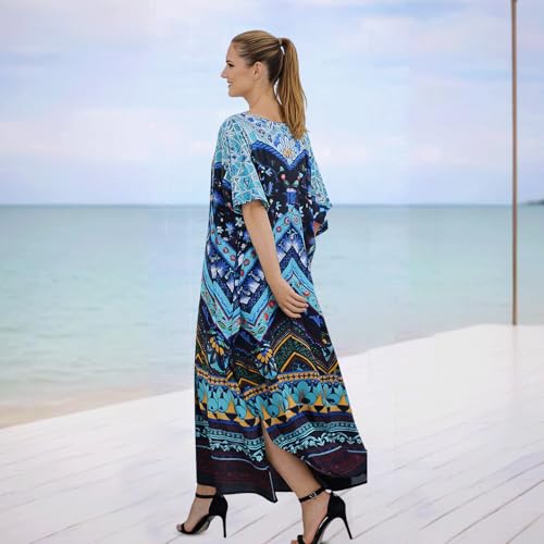 Image of Miss Lavish London Kaftan Dress for Women- Swimwear Coverups African Kaftan Dress for Resort