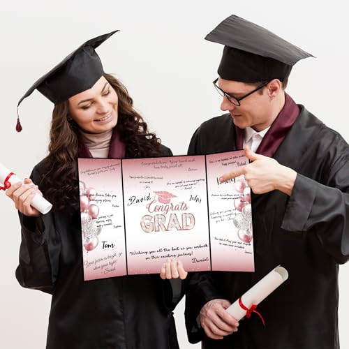 Image of Graduation Decorations 2025 Guest Book, Grad Party Decorations Class of 2025, Rose and Gold Theme