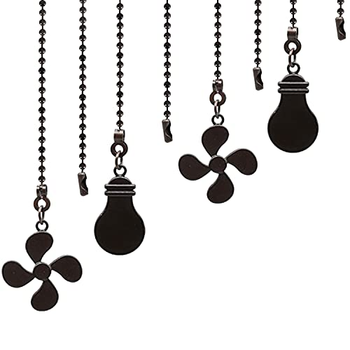 Ceiling Fan Pull Chain Set, 4 Pieces Bulb And Fan Pattern Pull Chain Extension Fan Pendant 12 Inch Chain Extender With Ball Fan Chains Connector (Orb) #TOP22