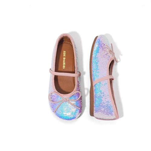 Girls Dress Shoes Mary Jane Princess Elastic Strap Glitter Party Flats4