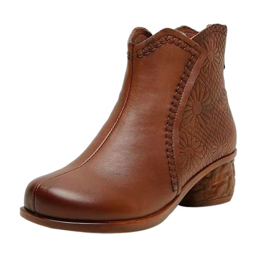 Bottes courtes rembourrées chaudes femmes hiver à talon court confortable
