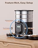 Futterautomat Katze 2 Näpfe Katzenfutter Automat: Edelstahl Futterspender Katze Programmierbarem Timer - 5L Hund Futterautomaten - Trockenfutterspender Zwei Stromquellen - für Klein/Mittlere Haustiere