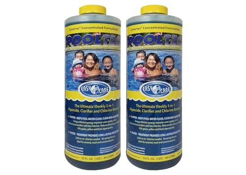 Image of EASYCARE 30032 Pooltec Algaecide, Clarifier and Chlorine Salt Cell Booster (32 Fl. Oz 2-Pack)