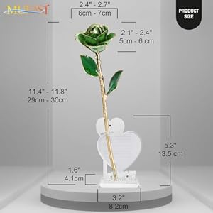 MUEAST Mothers Day Gold Dipped Rose Gifts from Daughter, Real Rose Gifts for Women,Handmade Dipped in 24K Gold Rose a Forever Real Rose Gifts for Mom (Green Rose with Stand) MUEAST Mothers Day Gold Dipped Rose Gifts from Daughter Real Rose Gifts for WomenHandmade Dipped in 24K Gold Rose a Forever Real Rose Gifts for Mom Green Rose with Stand