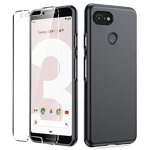 Coque Google Pixel 3 silicone noir Dioxide avec protection écran antichoc