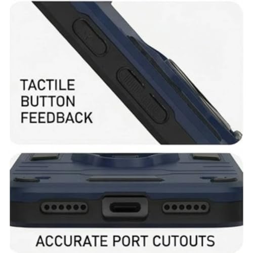 Image of JANAK RAJ Ringstand Armor Bumper Back Case Cover Compatible with Google Pixel 9 /9 Pro 5G | Tough Rugged Shockproof PC+TPU Kickstand 360 Protective Design - Navy Blue