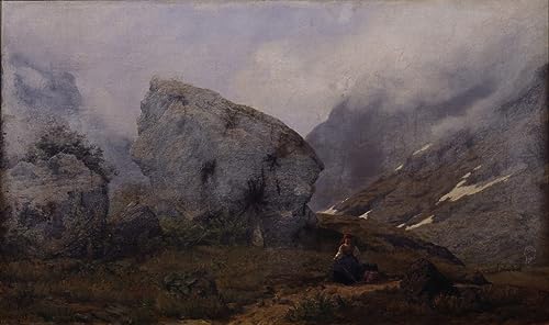 Pintura mural decorativa En lo alto de la montaña, lienzo de 60x90cm