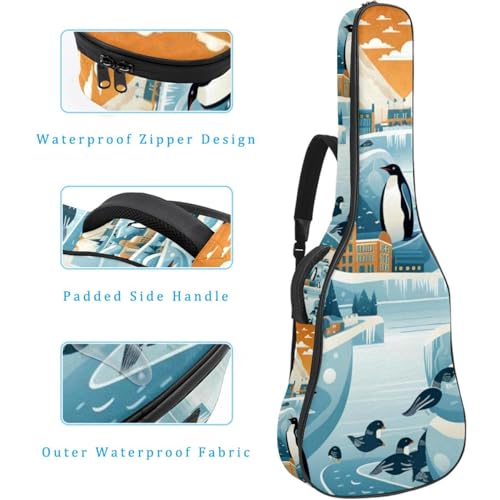 JRHEJTFZ Housse pour guitare acoustique de 1,9 cm d’épaisseur – Imperméable – Durable et élégant – Motif pingouin, Multicolore., 42.9×16.9×4.7 in, Motif imprimé tendance - Les Beatles, Paul McCartney, John Lennon, RIngo Starr, George Harrison JRHEJTFZ Housse pour guitare acoustique de 1,9 cm d'épaisseur - Imperméable - Durable et élégant - Motif pingouin, Multicolore., 42.9x16.9x4.7 in, Motif imprimé tendance – Image 5