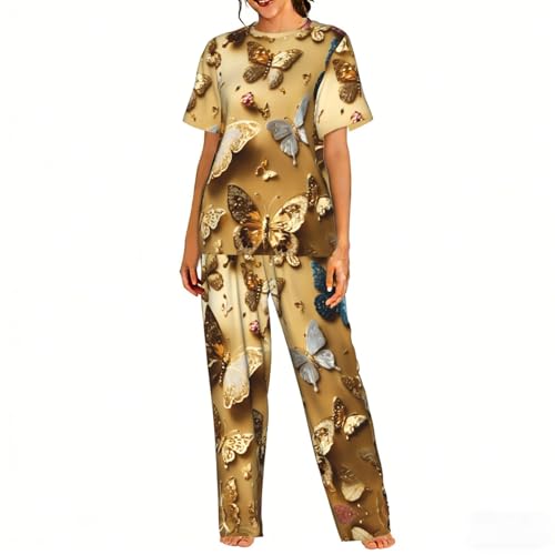 Pyjama doux femme résolvant l'inconfort nocturne avec style papillon