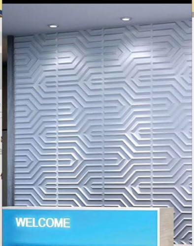 Image of Kayra Decor Zig Zag 3D PVC Wall Panels - Suitable for Living Room and Ceiling Decoration D123 (19.7 x 19.7, Covers 107.60 Sq. ft. White Color) (Pack of 40)