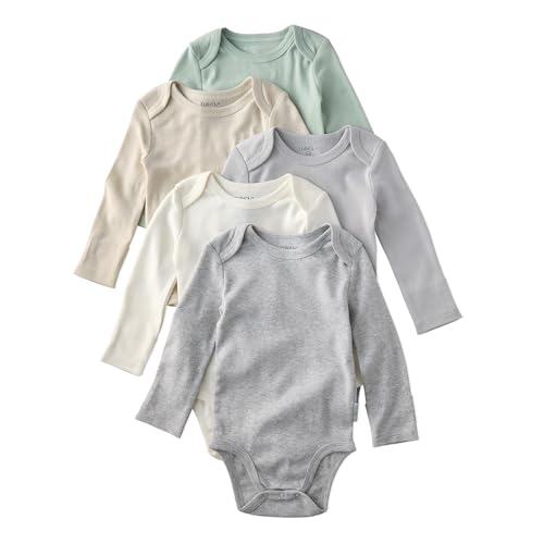 Image of Butterblu Blake 5-Pack Long Sleeve Bodysuits 100% Organic Cotton Baby Clothes for Boys and Girls