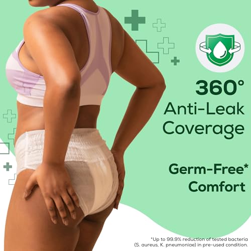 Image of Evereve Anti Bacteria Period Panty for Girls & Women, (L-XL), 10 Pcs, 360 Degree Overnight Coverage, 99.9% Bacteria Free, High Absorbency for Heavy Flow, Maternity Postpartum Disposable Panty