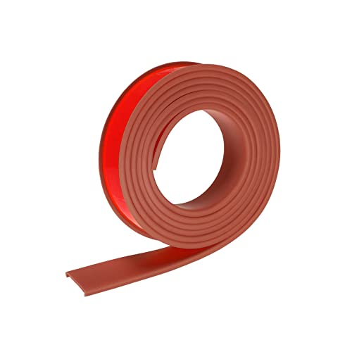 Image of uxcell U Shape Furniture Edge Banding, 2M Self Adhesive Flexible Edging Trim, 5x25mm TPE Edge Guards for Cabinets Furniture Repair Restoration, Brown