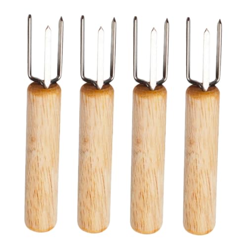 POPETPOP 4Pcs Convenient Bbq Forks with Handles Durable Corn Skewers for Grilling for Outdoor Barbecues Picnics and Camping Activities