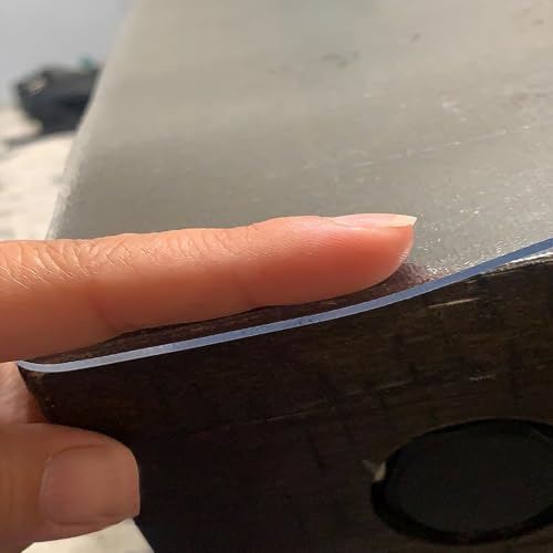 90x122 cm / 36x48 in Clear Table Cover Protector, Translucent Frosted 2 (mm) Thickness, Dining Room Table Clear Mat, Clear Desk Protector, Plastic Table Cover, Vinyl Table Protector