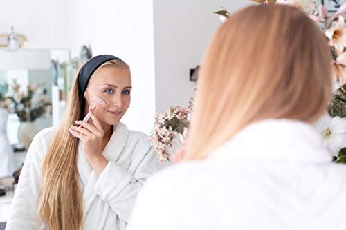 Celestial Silk Spa Headband 100% Mulberry Silk Adjustable Facial Headband For Women - Use For Washing Face, Skincare, Makeup – Black Silk Beauty Hairband Perfect For Thick Or Curly Hair #TOP1