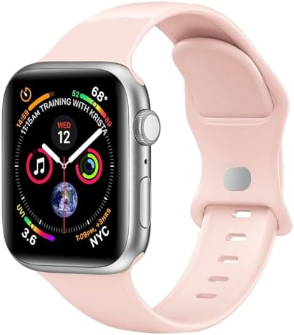 Sport Band Compatible with Apple Watch Bands 40mm 38mm 41mm 42mm 44mm 45mm 49mm for Women Men,Soft Silicone Waterproof Replacement Strap for Apple Watch Series 11 10 9 8 7 6 5 4 Ultra 3 2 1 SE