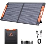 100 Watt Portable Solar Panel for Power Station,Camping Essentials, 20V Foldable Solar Panel with Solar Angle Guide, 23.5% High Efficiency IP67 Waterproof 2 Kickstands for Camping RV Blackout