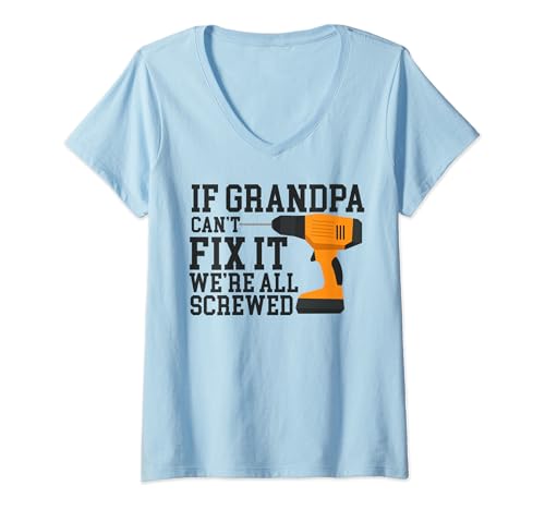 Mujer If GPop Can't Fix Grandpa Grandfather Gifts Cute Grandpa Grandpa Camiseta Cuello V