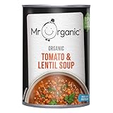 Mr Organic - Tomato and Lentil Soup - Organic and Delicious Tin, High in Protein and Fibre, Perfect for a Warm and Nutritious Meal