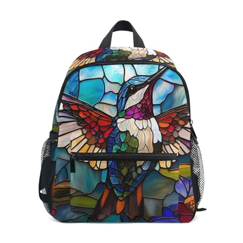 ALAZA Toddler Backpack for Boys Girls Hummingbird Iridescent Wings Cute Kids Backpack Mini Kindergarten Elementary Back Pack for Daycare Travel 12