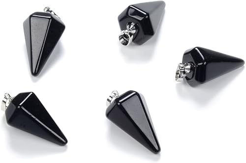 Miniatura 1 de Adabele - Colgante de obsidiana negra natural curativa, cuentas focales para mujeres y hombres, fabricación de joyas G2P-M5
