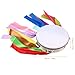 CVUTOVO Tambourine Hand Drum with Ribbons Dual-sided Educational Percussion Instrument for Parties and Stage Sturdy Construction