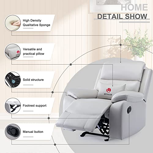 Resiova Recliner Chair For Living Room,Home Theater Seating With Lumbar Support Overstuffed High-Density Sponge And Breathable Fabric,Single Sofa For Adults,Gray #TOP5