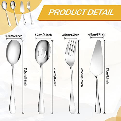 Tanlade 19 Pieces Serving Flatware Set Including Spatulas, Forks, Spoons, Perforated Spoons, Soup Spoons, Skimmers Spoon, Buffet Tongs, Heavy Duty Black Serving Tongs For Home Buffet Breakfast Dinner #TOP1