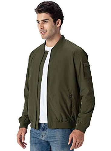 Image of Gopune Men's Windproof Bomber Jacket Lightweight Windbreaker Outdoor Golf Fashion Coat