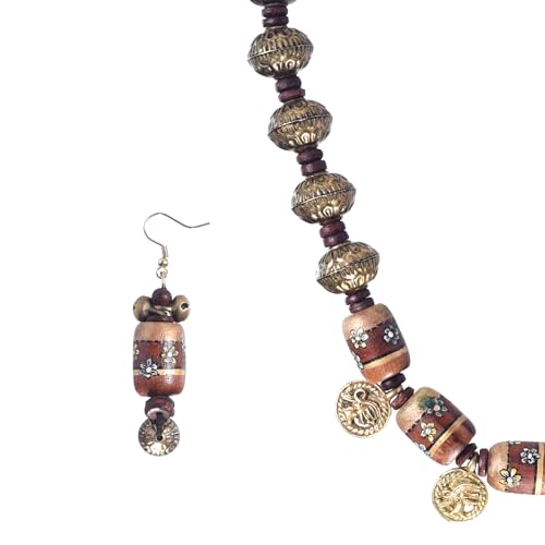 Image of AAKRITI ART CREATIONS Handcrafted Women's Jewelry Set - Elegant Ethnic Necklace and Earrings, Statement Fashion Accessories for Parties & Festivals