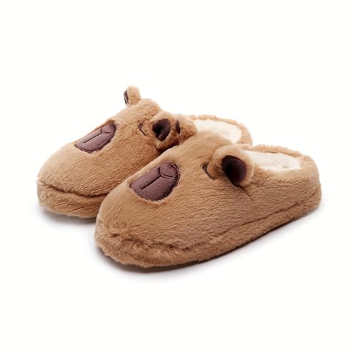 House Slippers for Women Men Memory Foam Slip on Anti-Skid Sole Bedroom Cloud Slippers Indoor Outdoor with Fur Lining