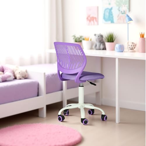 FurnitureR Sedia da scrivania per bambini, girevole in altezza, girevole a 360 gradi, con schienale in tessuto, SGS con...