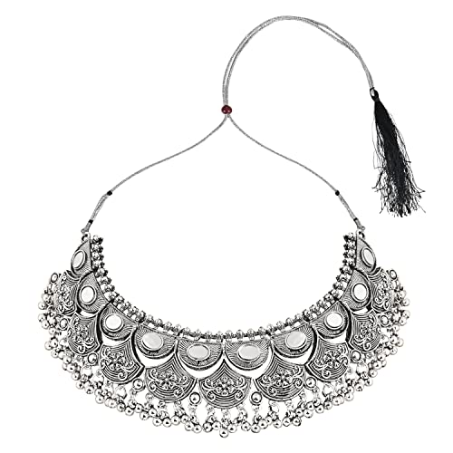 Ethnic Oxidized Afghani Choker Necklace Jewellery Set (MC145OX)