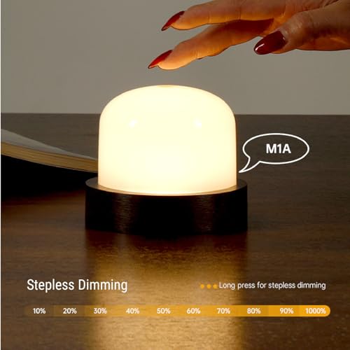 Lámpara de Mesa Nocturna Hyuduo con Luz Táctil y USB miniatura 6