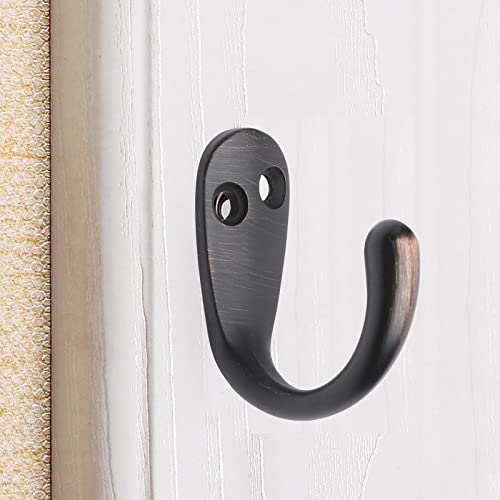 5 Piece Single Prong Robe Hook, Farmhouse Coat Hooks Oil-Rubbed Bronze #TOP6