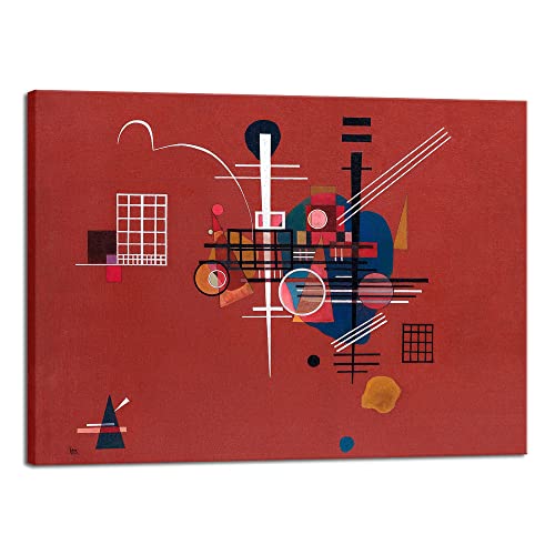 Wieco Art Canvas Prints Dull Red,1927 by Wassily Kandinsky Classic Abstract Art Famous Paintings Reproductions Canvas Wall Art for Living Room Home Decor Wall Decorations