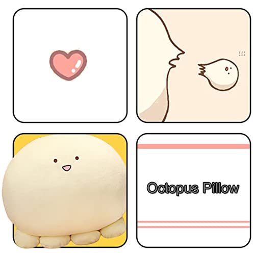 Elainren Super Soft Octopus Plush Kids Pillow Large Fluffy Octopus Stuffed Marine Animal Toy Cartoon Ocean Octopus Plushie Anime Octopus Cushion Decor Gifts,19.6Inch #TOP4