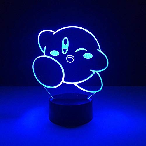 3D Illusionslampe LED Nachtlicht 7 Cloors Einzigartige Kinder Nachtlicht Kirby Spiel für Kinder Raumdekoration Nachtlampe Kinder Geschenke Junge Mädchen Cover