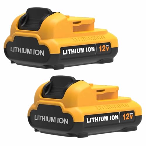 Burhenten 2Pack 3000mAh Replacement Battery for Dewalt 12V Lithium Battery Fast Charge Long-Lasting Fit DCB120 DCB123 DCB122 DCB124 DCB125 DCB127 All Dewalt 12V Tools(Not for 20V)