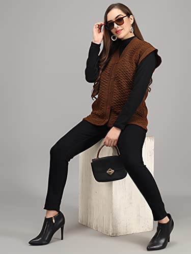 Image of eKools Women's Winterwear Woolen Sleeveless Sweaters (with Side Pockets)